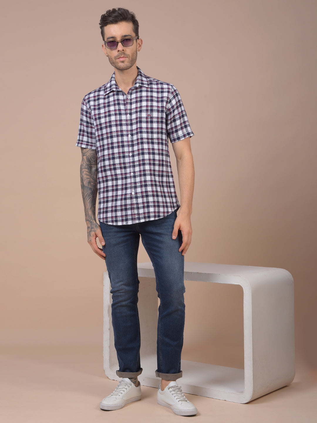 Red Checked 100% Cotton Shirt