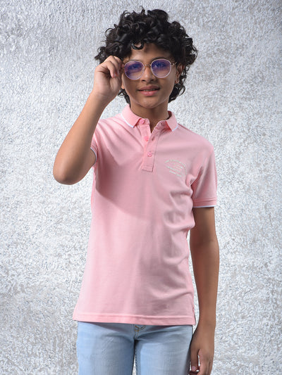 Voltage Track Pink Polo Neck T-Shirt