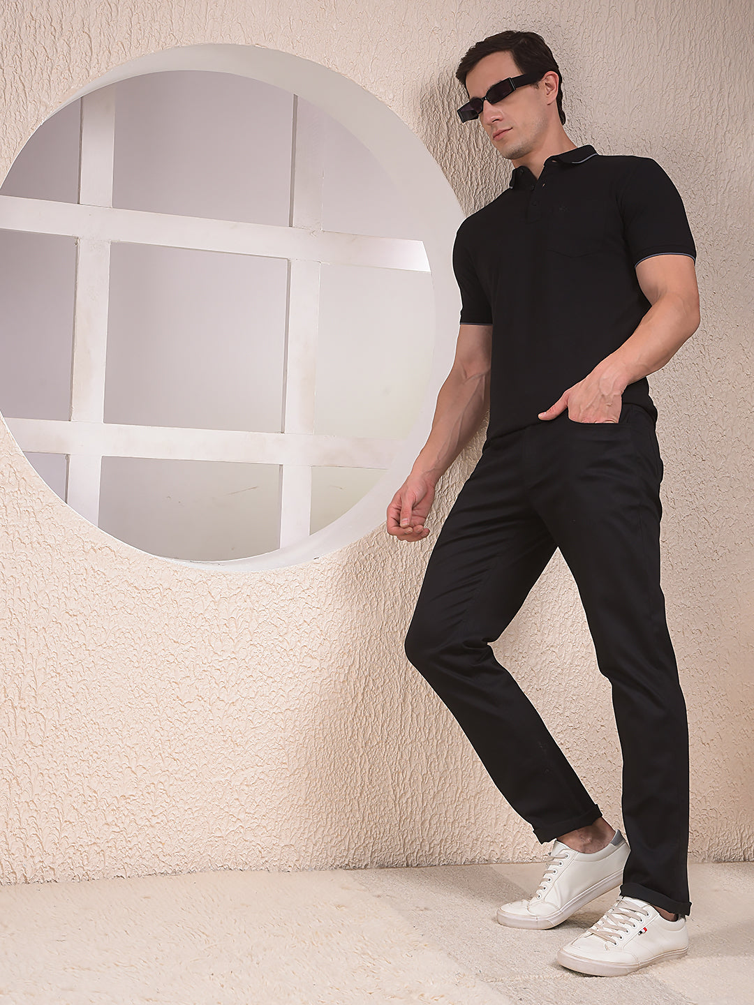 Black Polo Neck T-Shirt