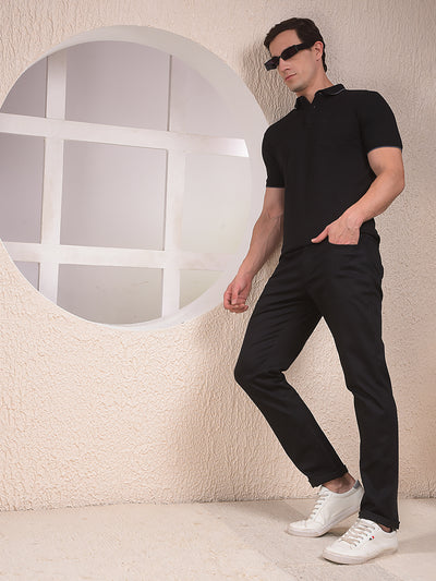 Black Polo Neck T-Shirt