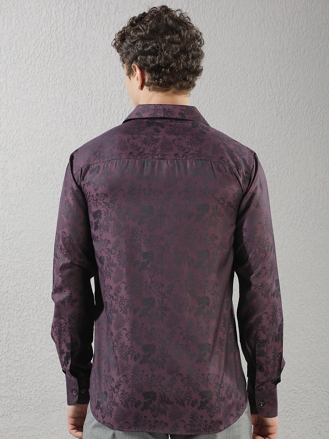 Purple Floral Print Shirt