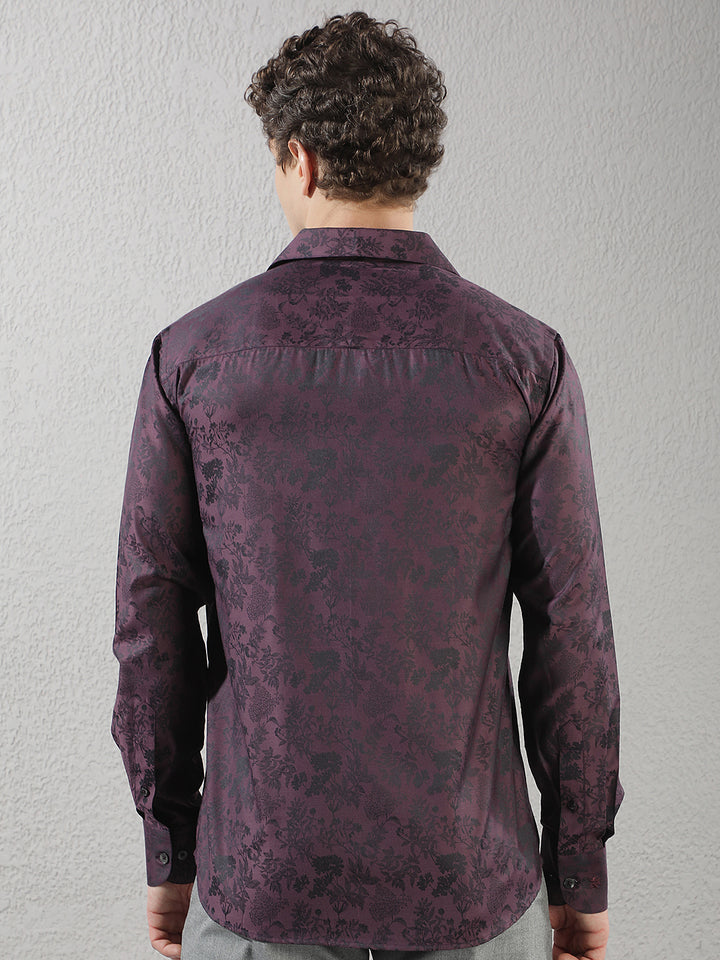 Purple Floral Print Shirt