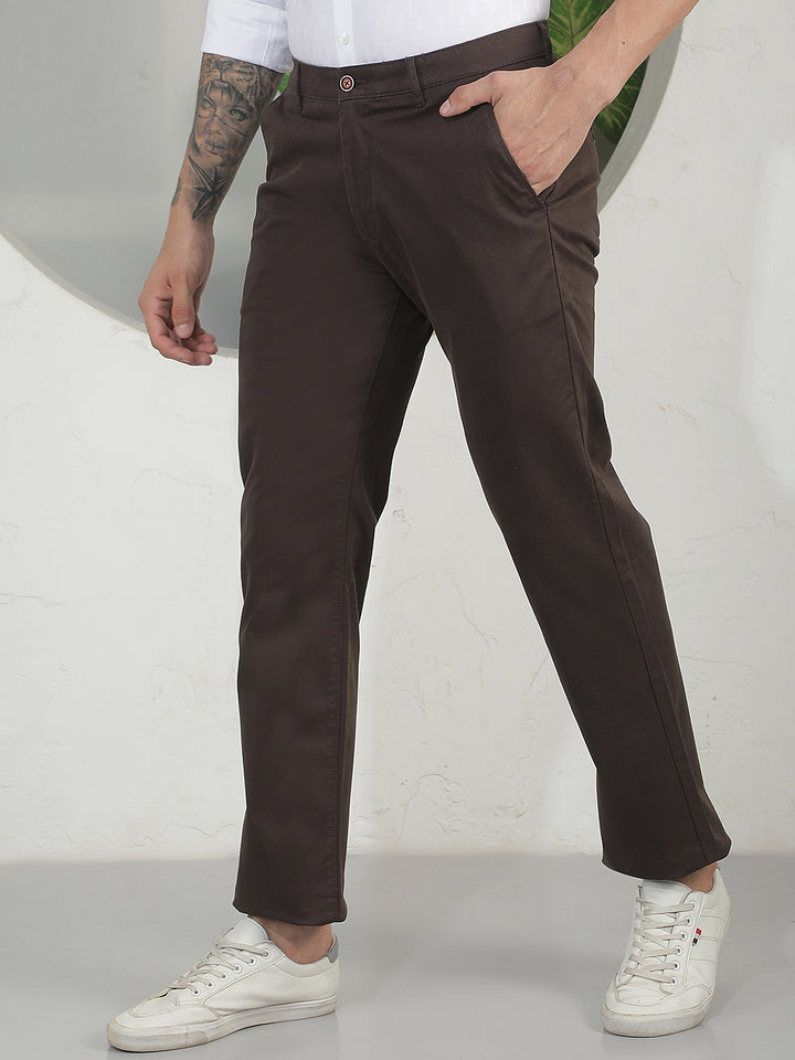 Essential Cocoa Brown Straight Trousers
