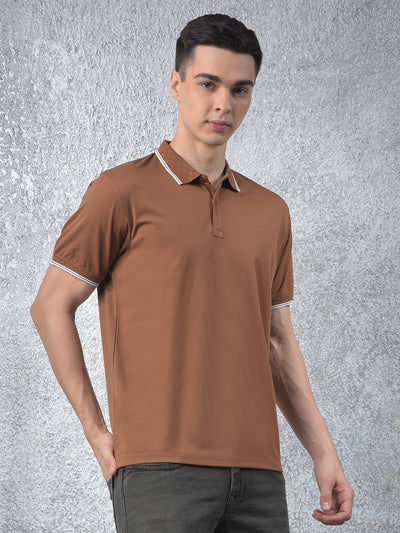 Dreamy Brown Polo Neck T-Shirt