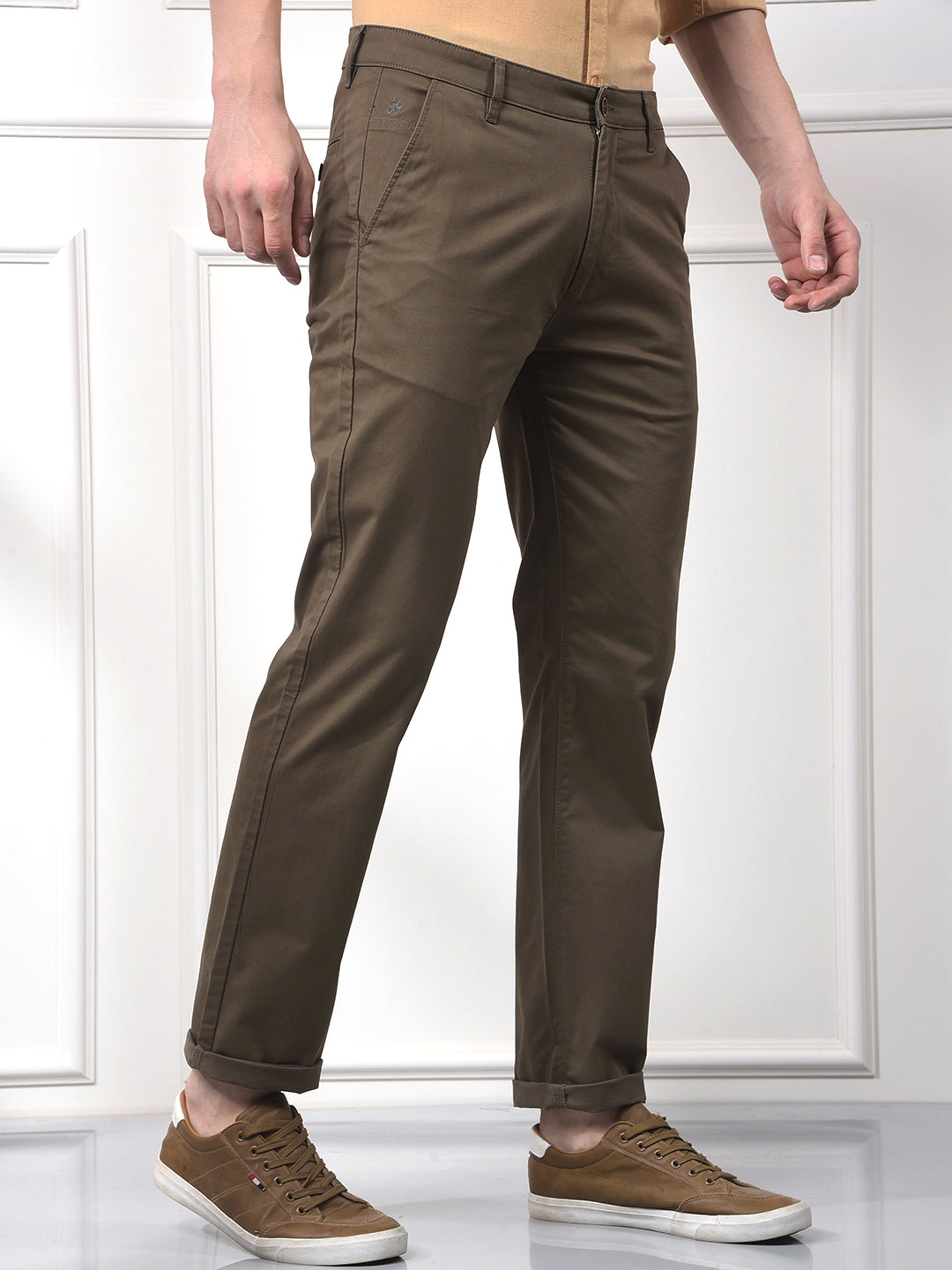 Brown Straight Trousers