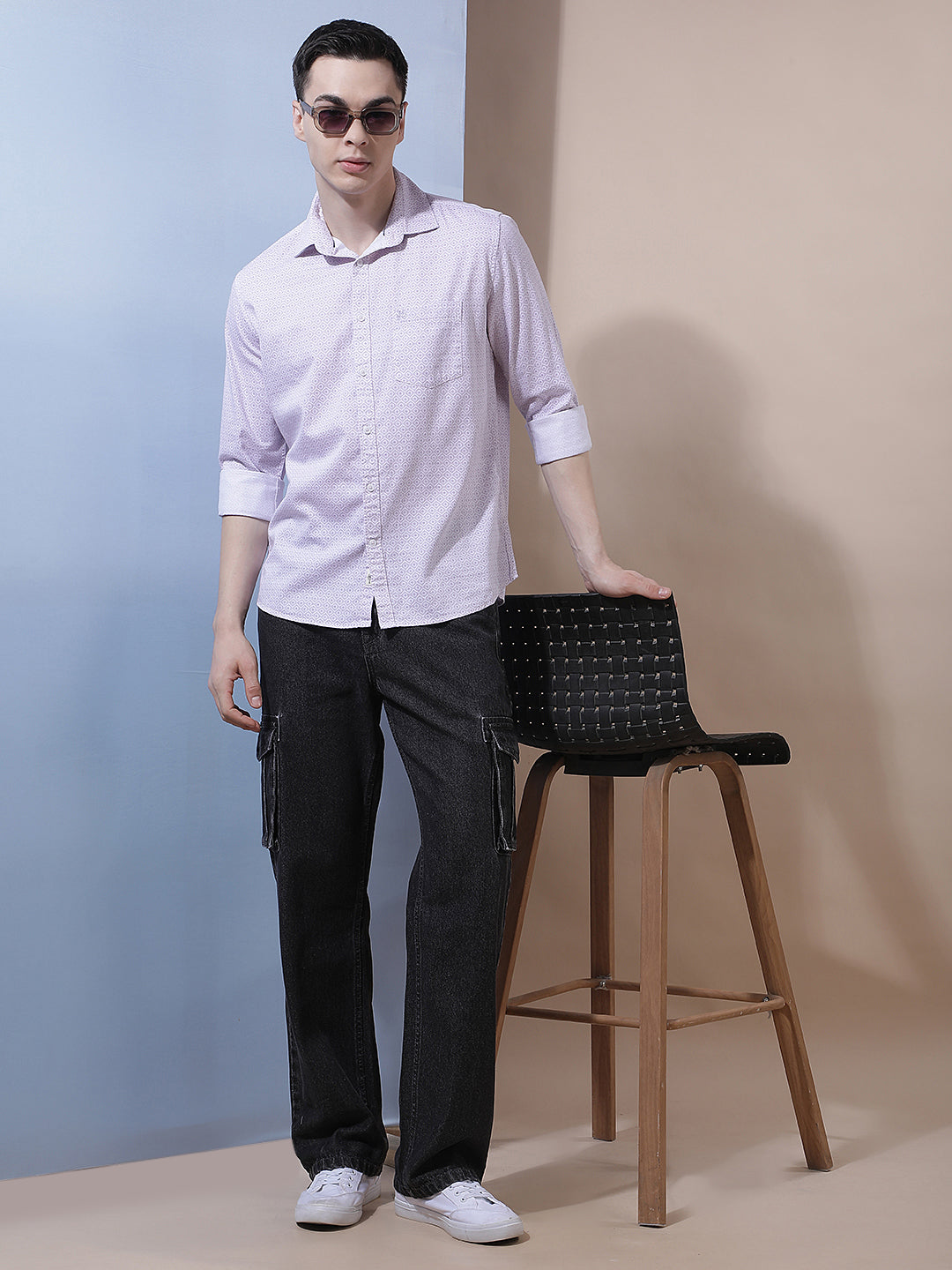 Luxe Dusty Pink Printed Shirt