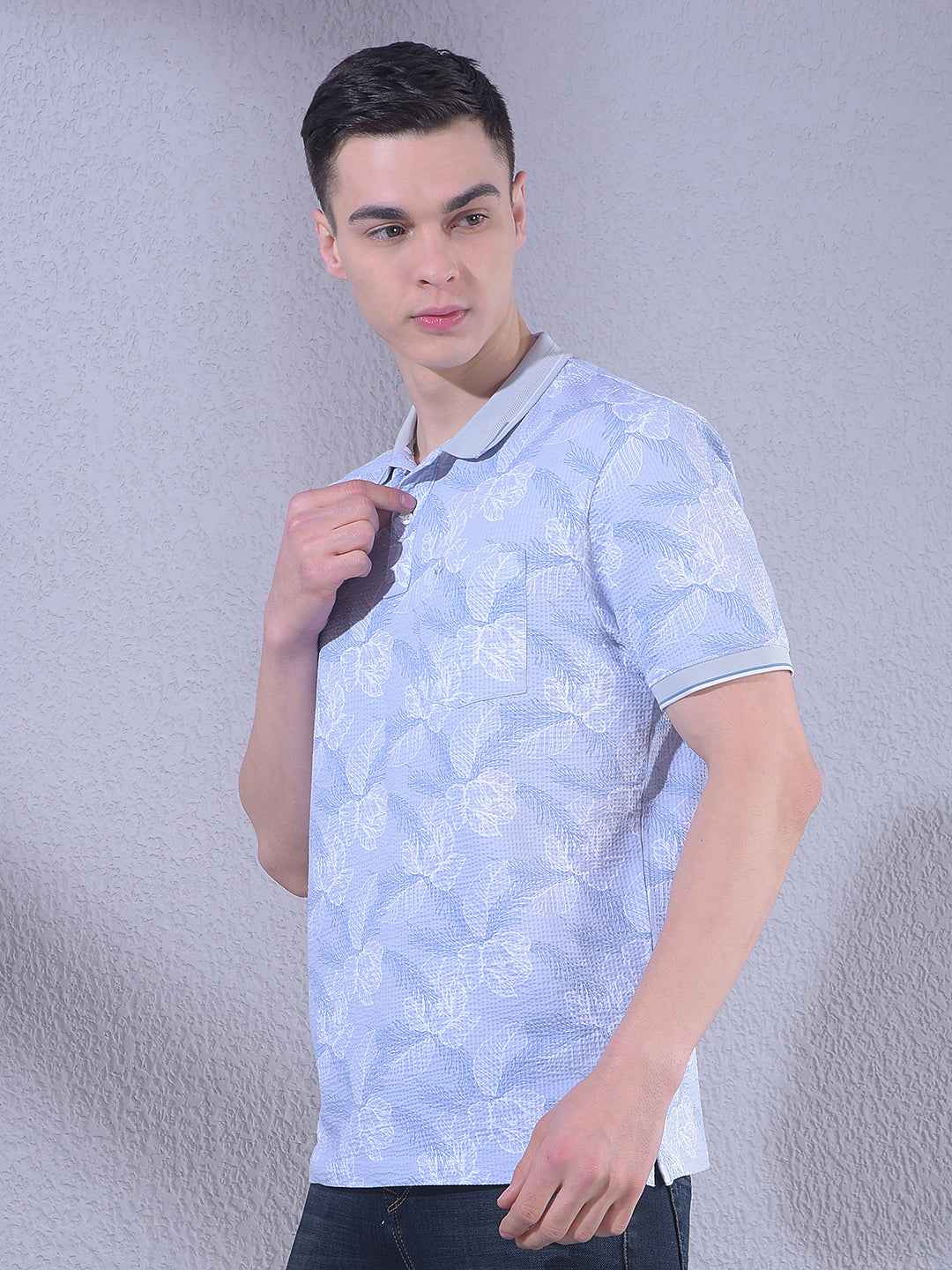 Blue Floral Print T-Shirt