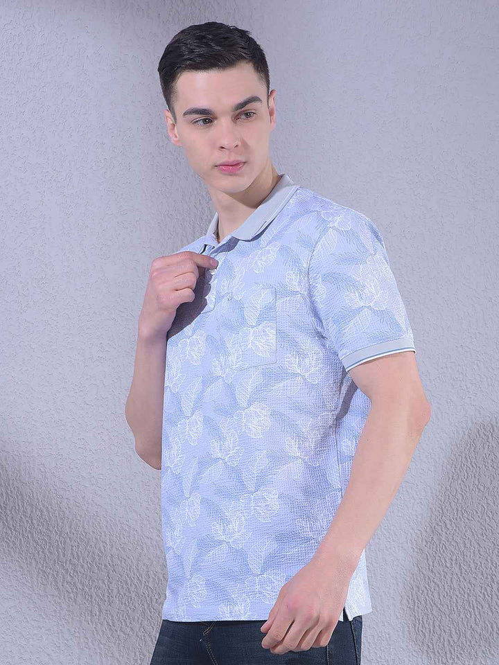 Blue Floral Print T-Shirt
