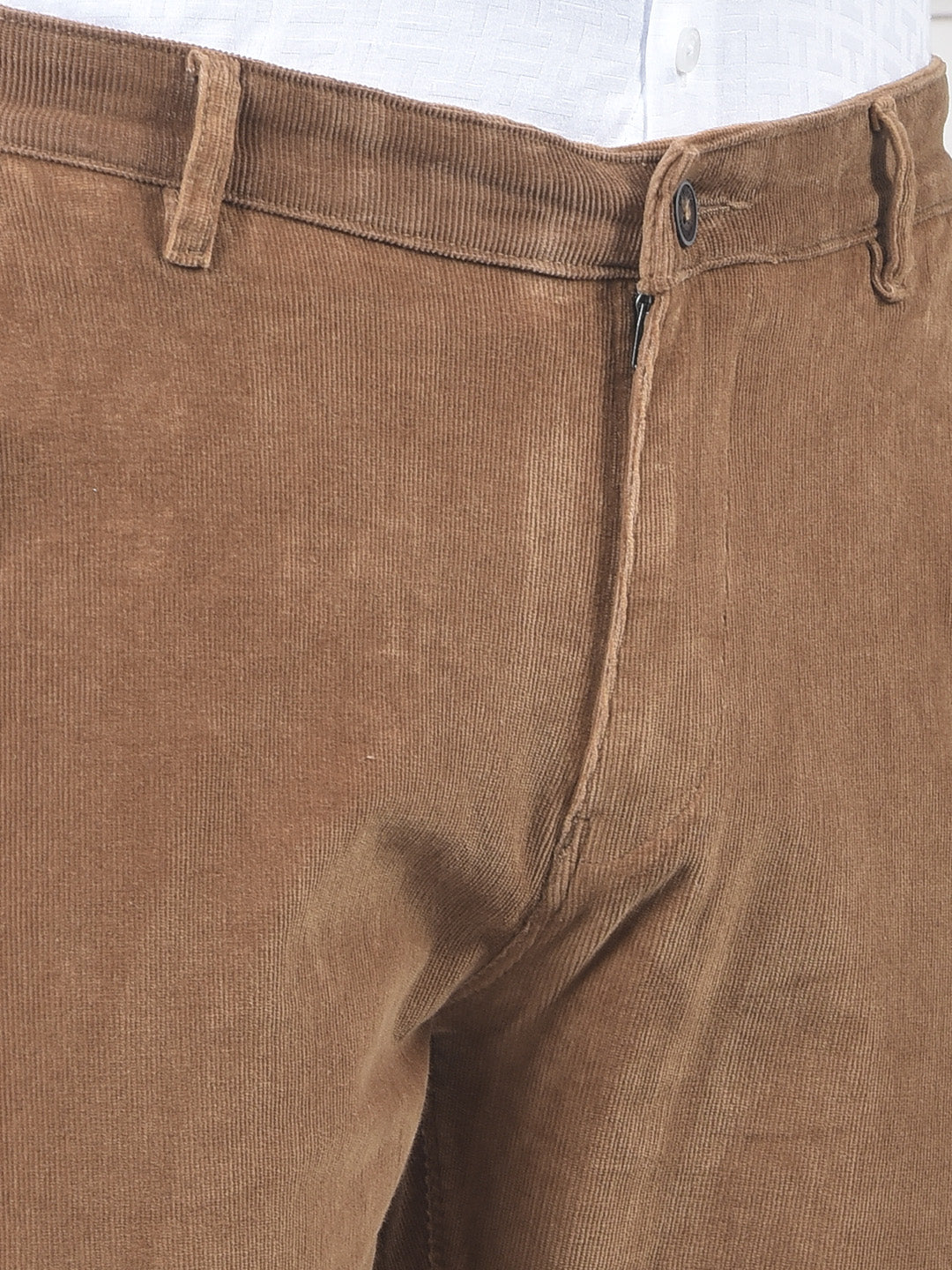 Brown Straight Corduroy Trousers