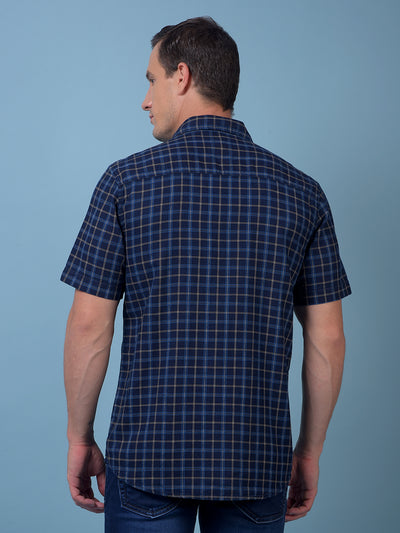Blue Checked 100% Cotton Shirt