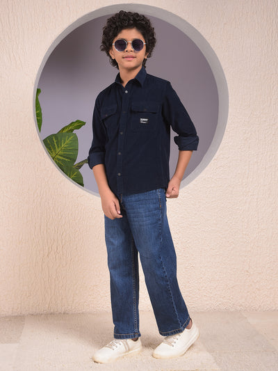 Blue 100% Cotton Corduory Shirt