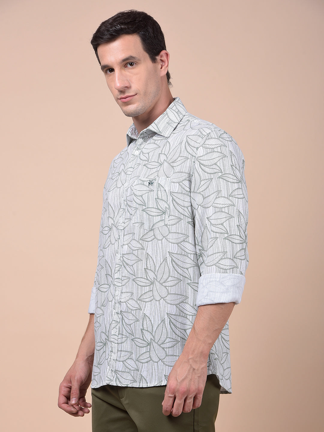 Green Floral Print Shirt