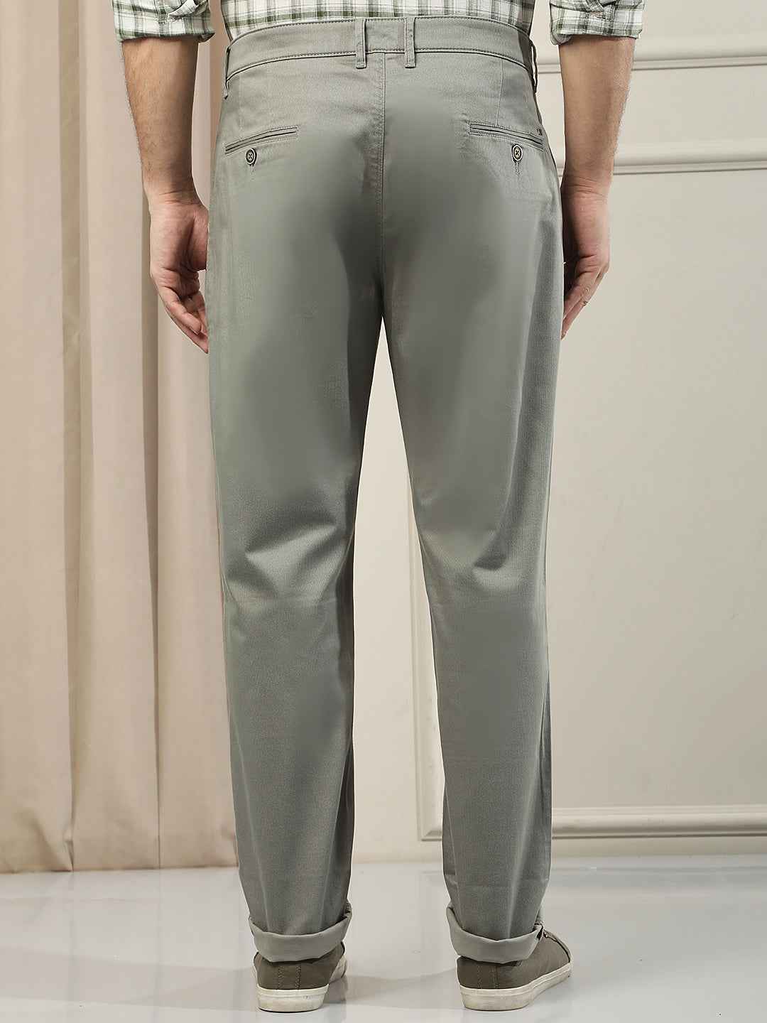 Sage Green Printed Trousers