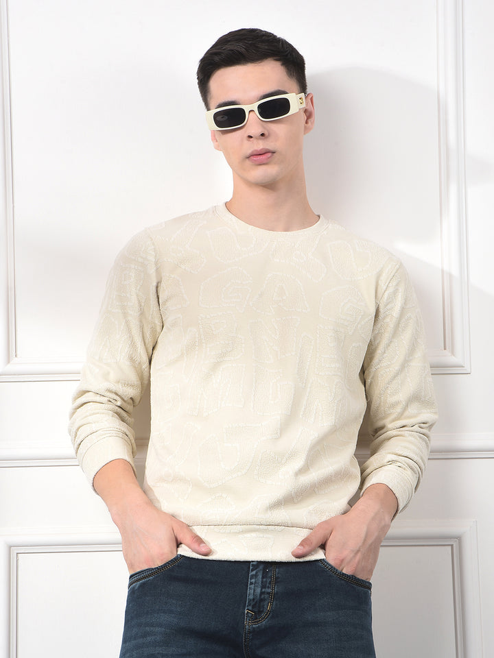 Beige Typographic Sweatshirt