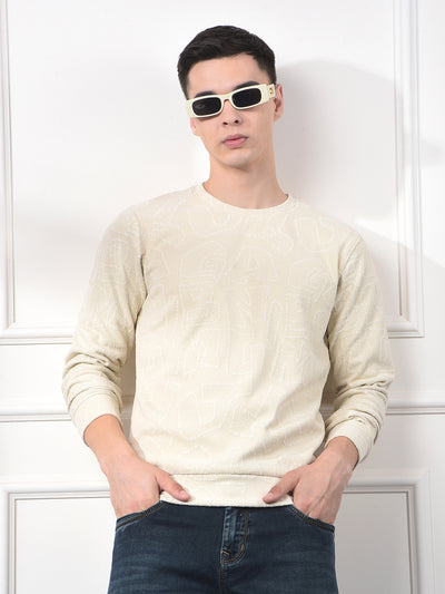 Beige Typographic Sweatshirt