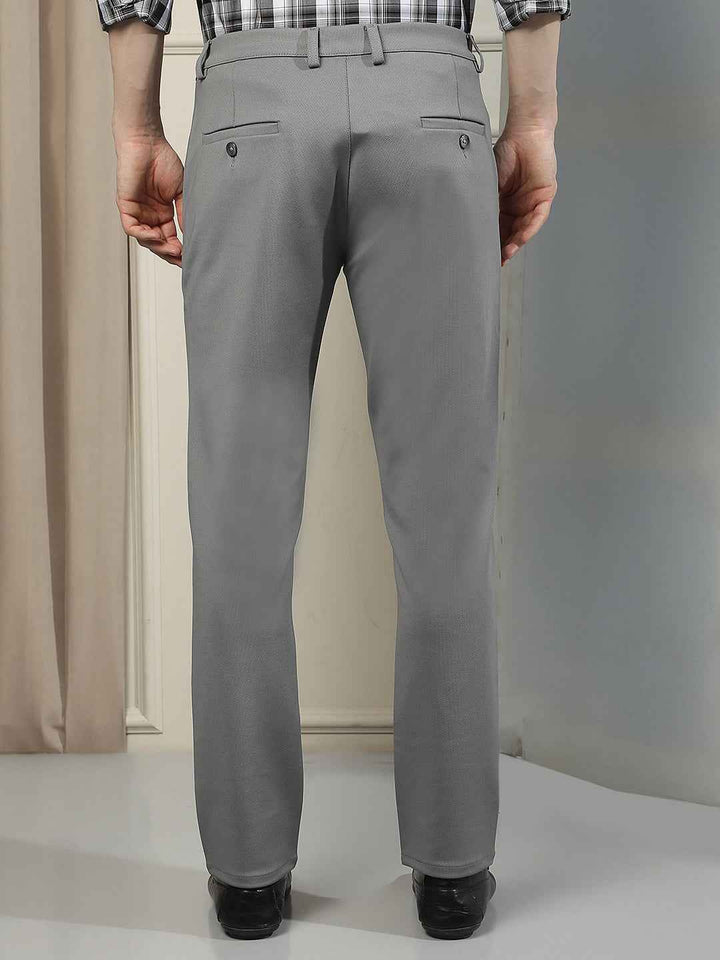 Grey Modern Wear Knitted Trousers