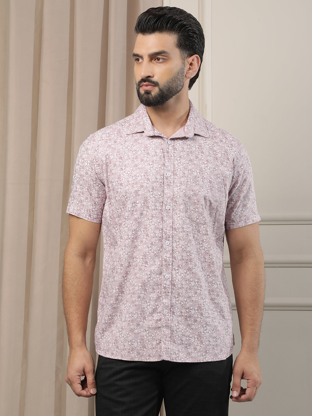 Pink Floral Print Shirt