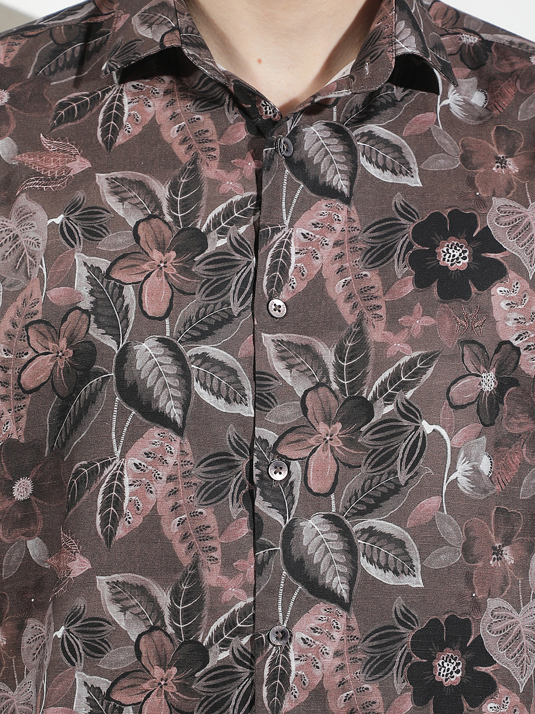 Purple Floral Print Shirt