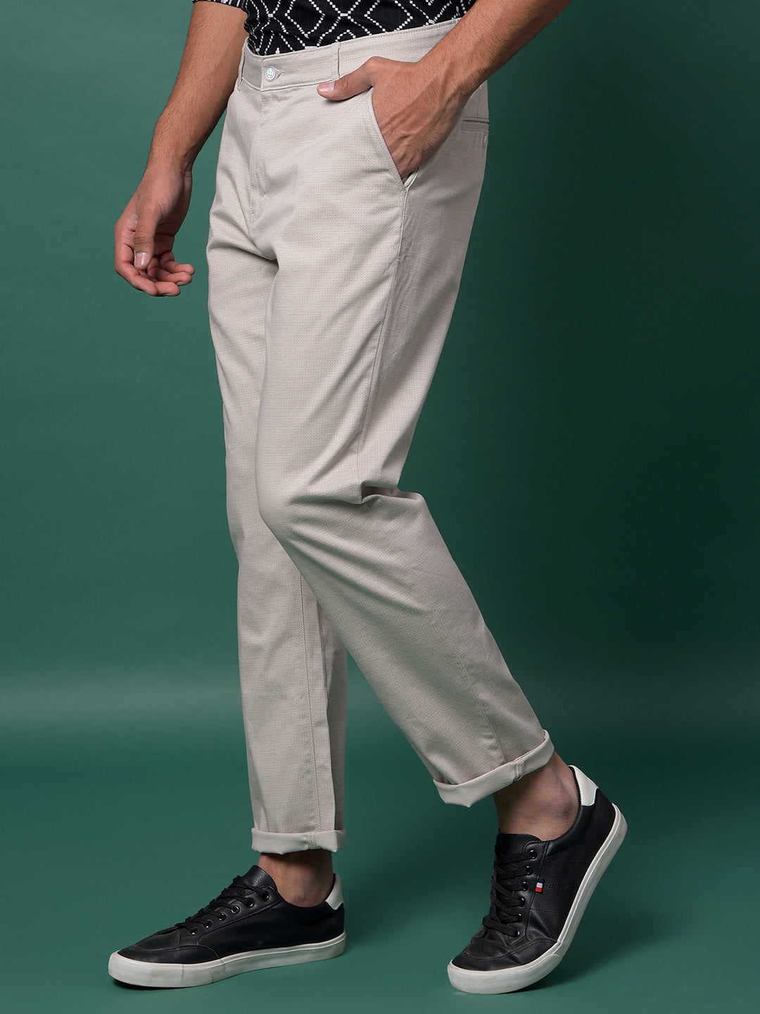 Grey Printed Trousers