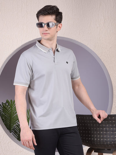 Grey Polo-Neck T-Shirt
