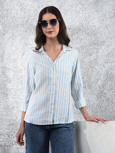 Skyline Blue Sparkle Stripes Shirt
