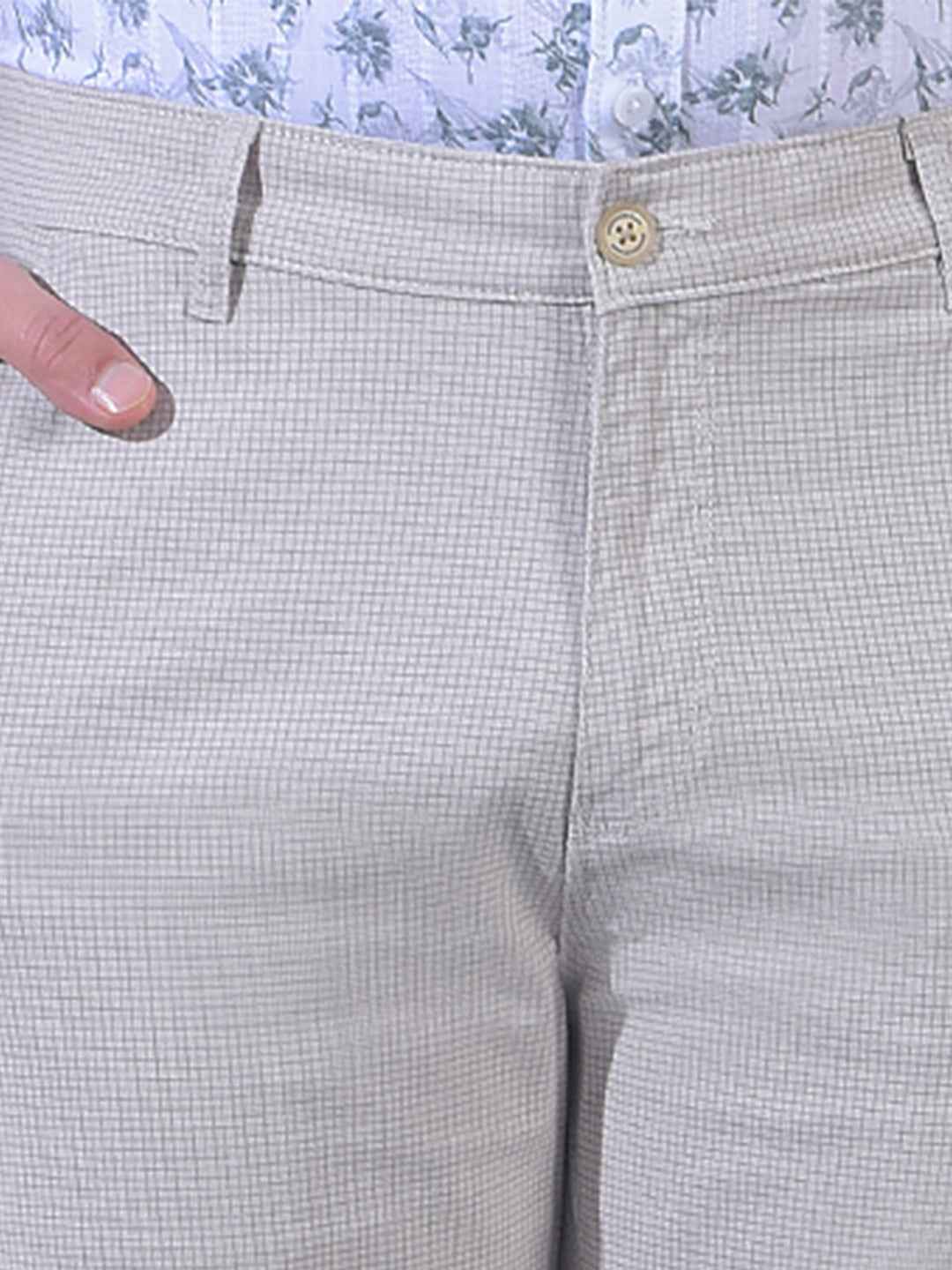 Grey Micro Check Trousers