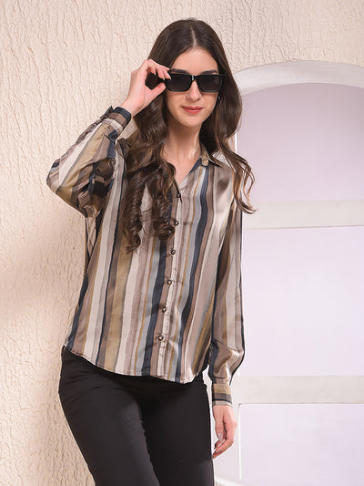 Brown Printed Shirt