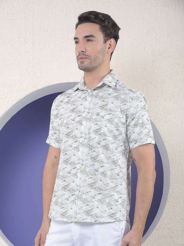 Geo Fade Olive Printed Shirt