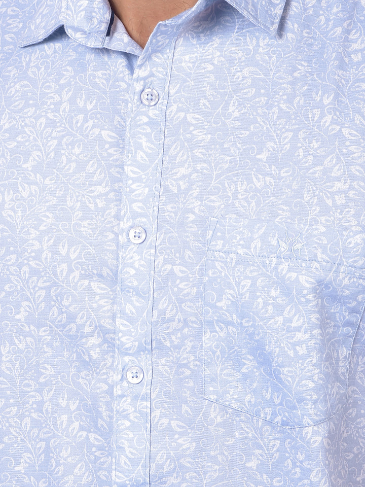 Blue Floral Print Shirt
