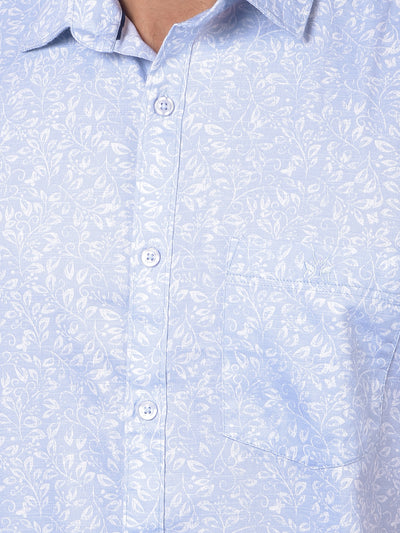 Blue Floral Print Shirt