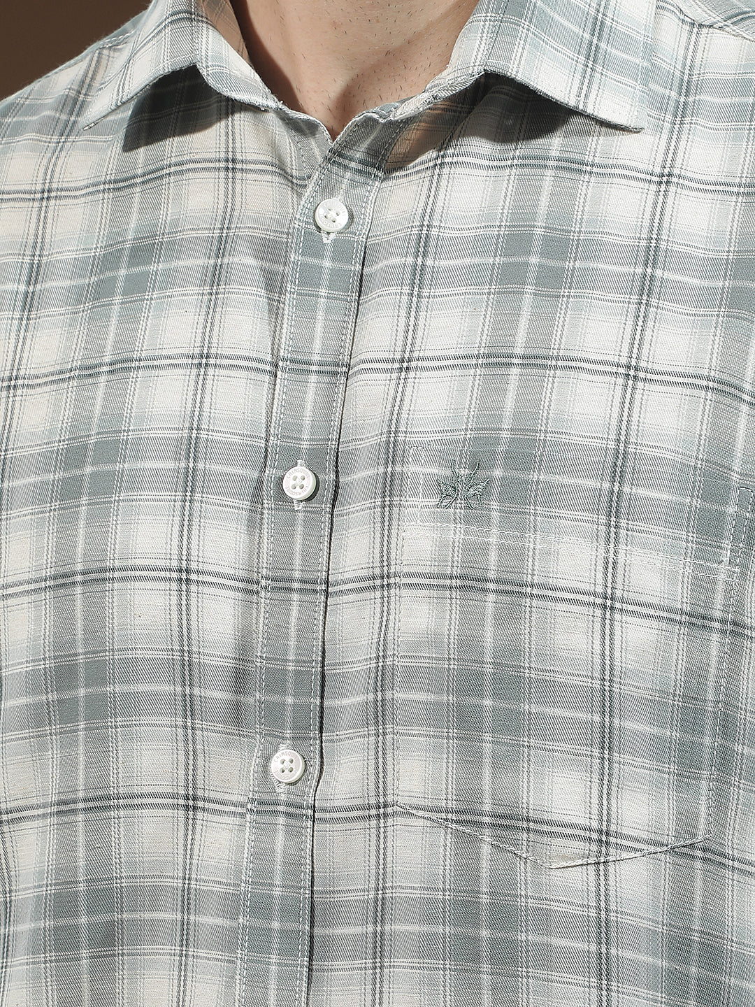 Forest Green Linen Checked Shirt