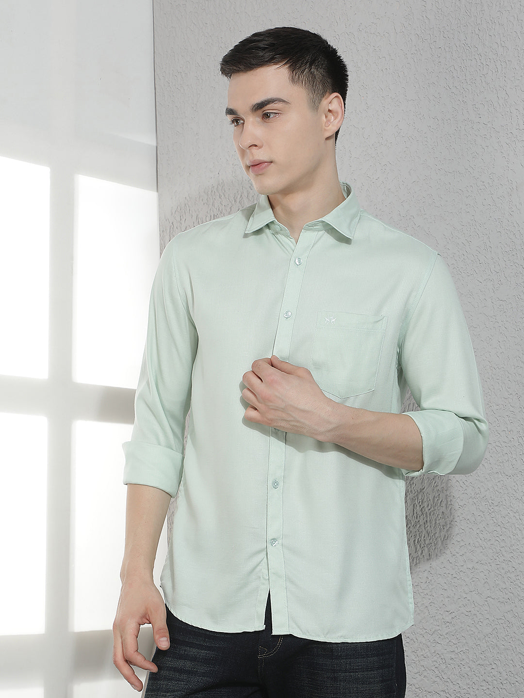 Smart Mint Green Casual Shirt