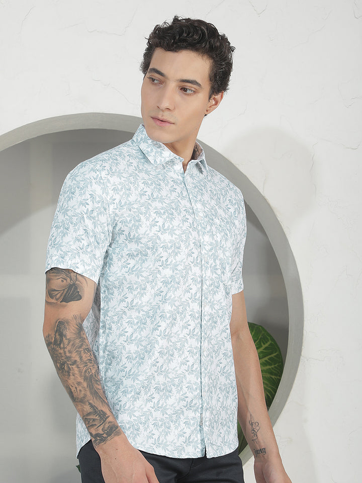 Green Floral Print Shirt