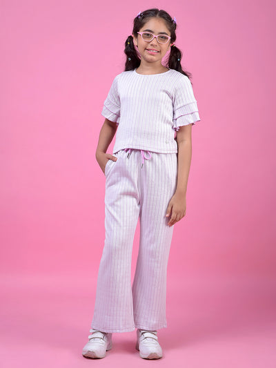 Purple Vertical Stripes Top