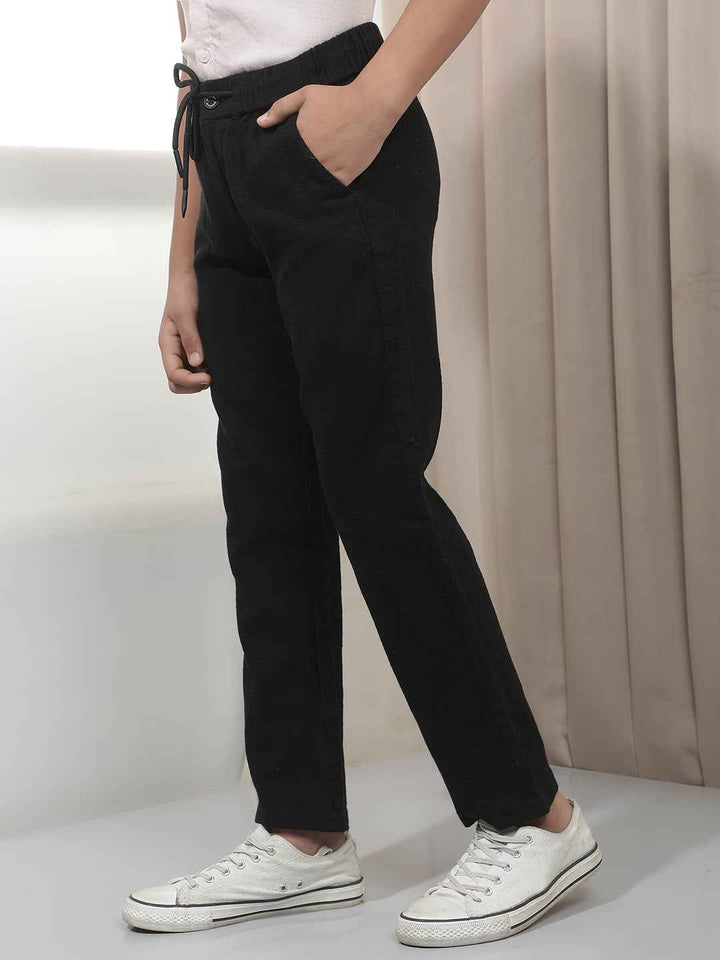 Black 100% Cotton Trousers