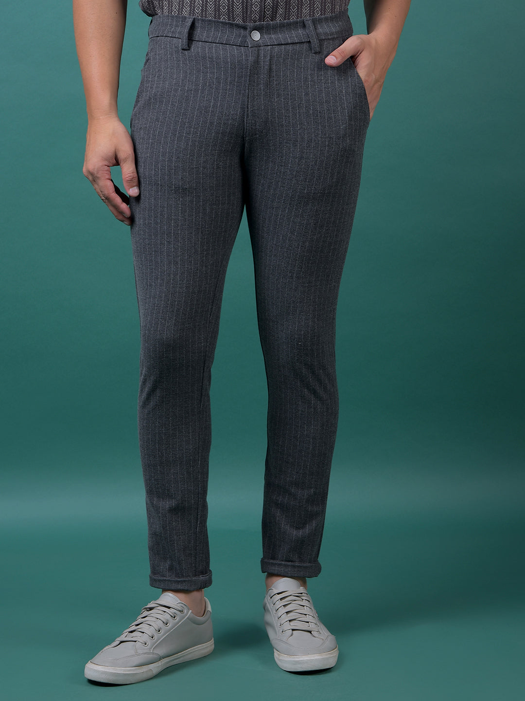 Black Vertical Stripes Trousers