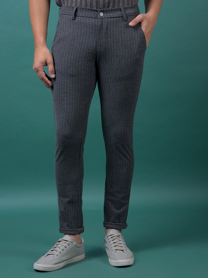 Black Vertical Stripes Trousers