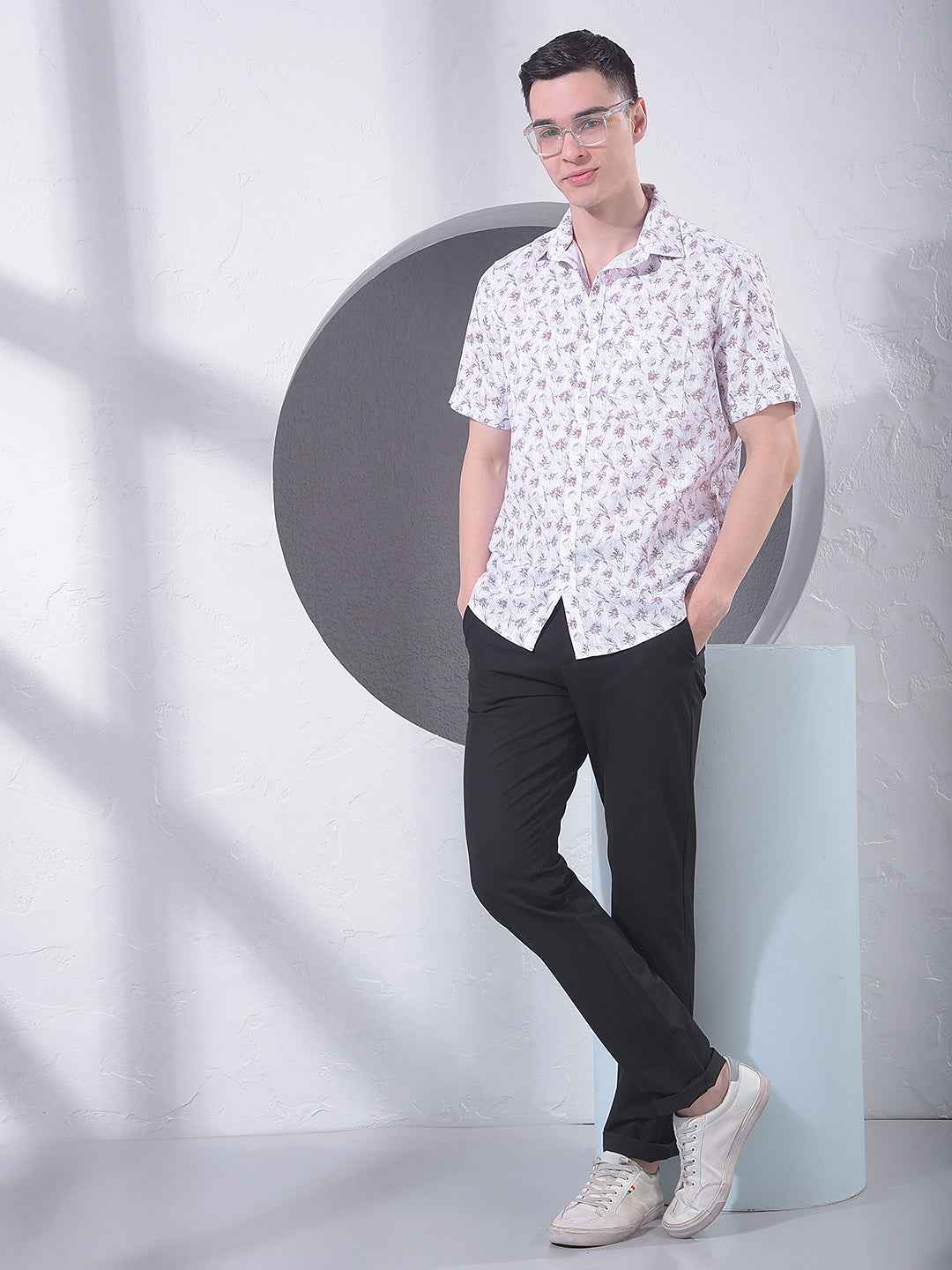 Brown Floral Print Shirt