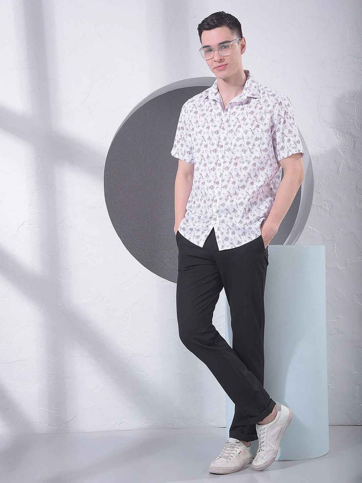 Brown Floral Print Shirt