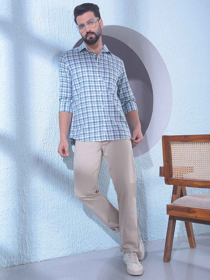 Beige Dobby Trousers