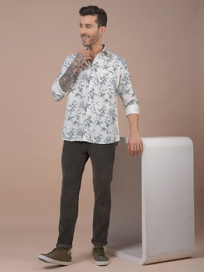 Blue Floral Print Shirt