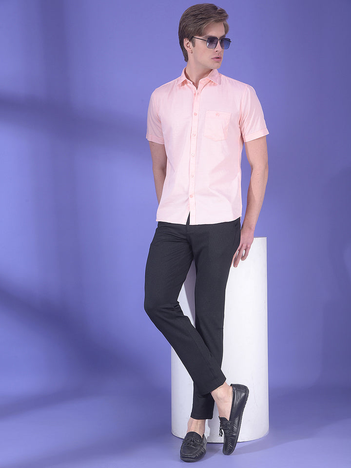 Soft Peach Short-Sleeve Shirt
