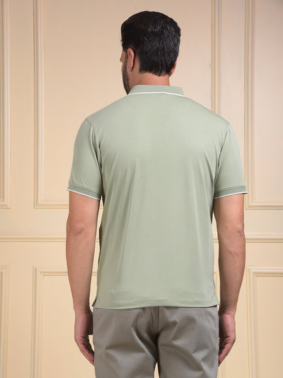 Modish Green Polo Neck T-Shirt