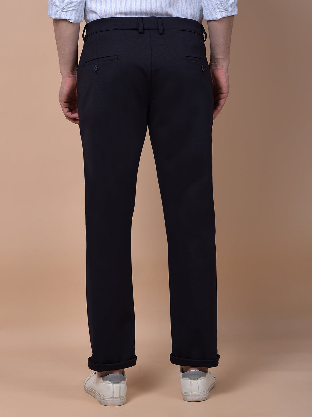 Navy Blue Knitted Trousers