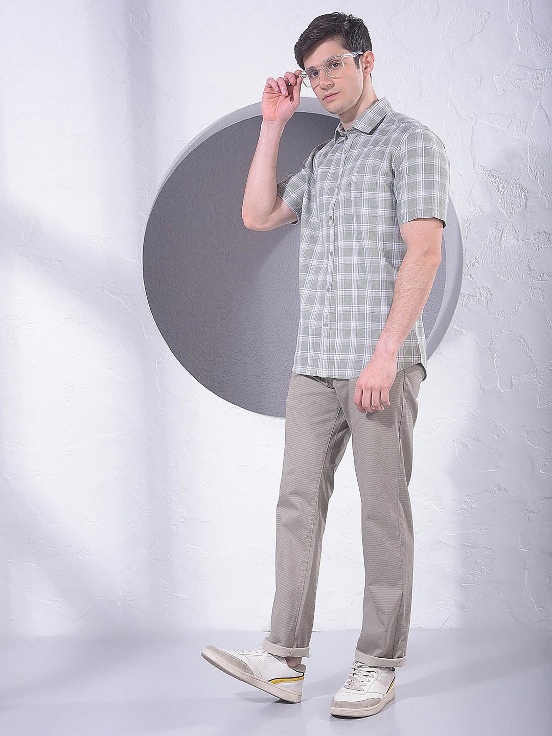 Green Checked 100% Cotton Shirt