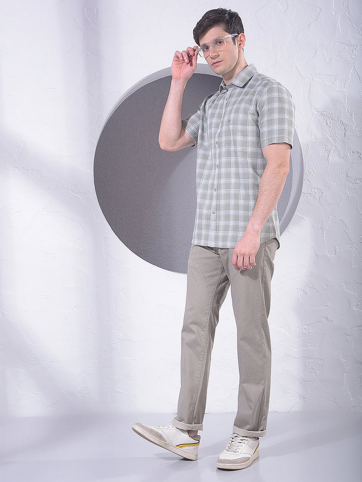 Green Checked 100% Cotton Shirt