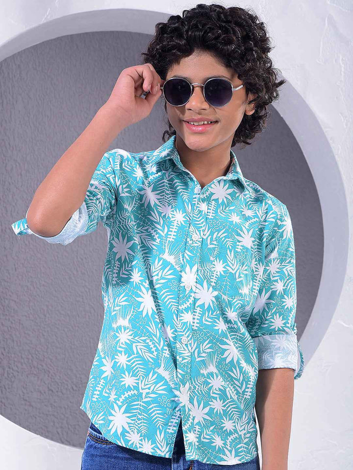 Green Floral Print Shirt