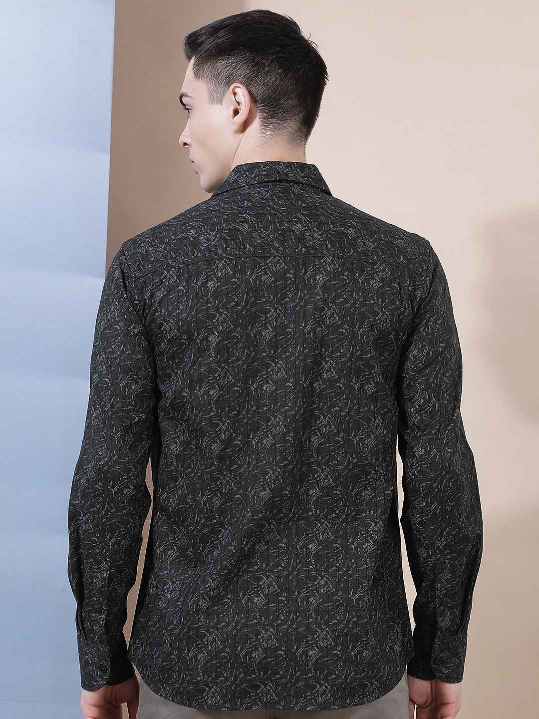 Black Modern Printed Casual Shirt