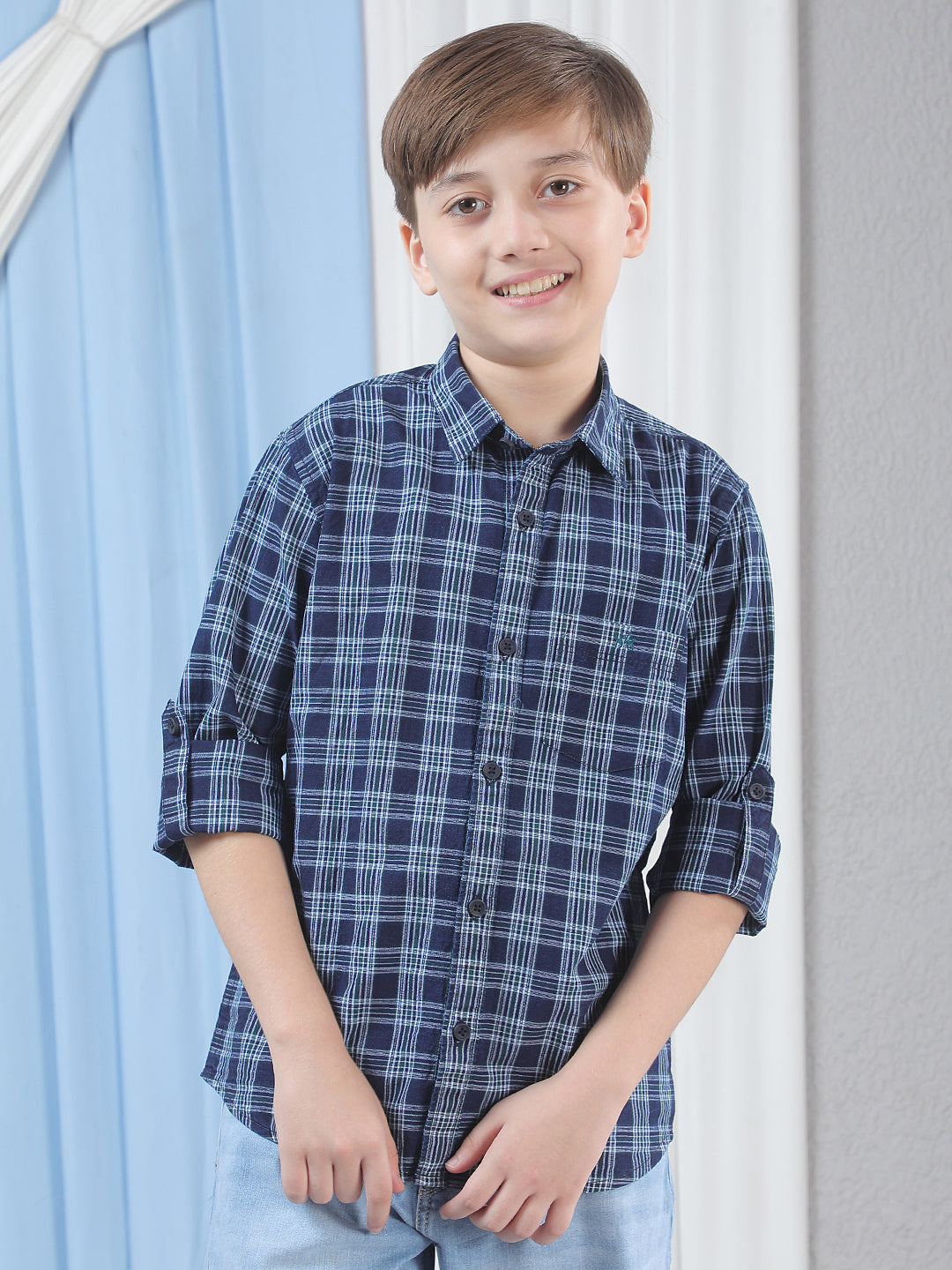 Green Checked 100% Cotton Shirt