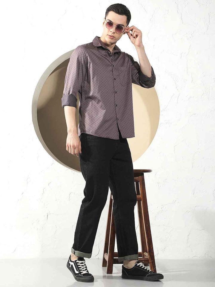 Purple Micro Print Shirt
